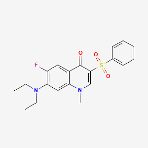 7-(diethylamino)-6-fluoro-1-methyl-3-(phenylsulfonyl)quinolin-4(1H)-one