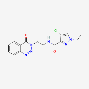 4-chloro-1-ethyl-N-(2-(4-oxobenzo[d][1,2,3]triazin-3(4H)-yl)ethyl)-1H-pyrazole-3-carboxamide