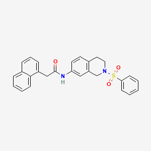 molecular formula C27H24N2O3S B2448231 2-(naphthalen-1-yl)-N-(2-(phenylsulfonyl)-1,2,3,4-tetrahydroisoquinolin-7-yl)acetamide CAS No. 954639-18-0