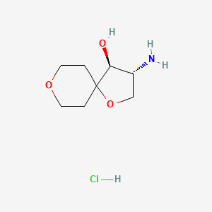 molecular formula C8H16ClNO3 B2448242 (3R,4S)-3-Amino-1,8-dioxaspiro[4.5]decan-4-ol;hydrochloride CAS No. 2490322-83-1