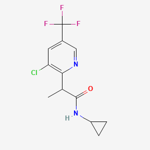 molecular formula C12H12ClF3N2O B2448243 2-[3-chloro-5-(trifluoromethyl)-2-pyridinyl]-N-cyclopropylpropanamide CAS No. 339010-50-3