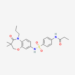 N-(4-(N-(3,3-dimethyl-4-oxo-5-propyl-2,3,4,5-tetrahydrobenzo[b][1,4]oxazepin-8-yl)sulfamoyl)phenyl)propionamide