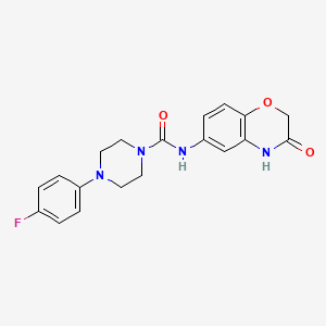 molecular formula C19H19FN4O3 B2448275 4-(4-fluorophenyl)-N-(3-oxo-3,4-dihydro-2H-1,4-benzoxazin-6-yl)tetrahydro-1(2H)-pyrazinecarboxamide CAS No. 866137-30-6