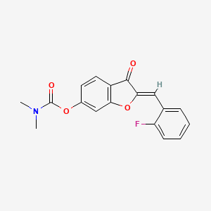 (Z)-2-(2-fluorobenzylidene)-3-oxo-2,3-dihydrobenzofuran-6-yl dimethylcarbamate