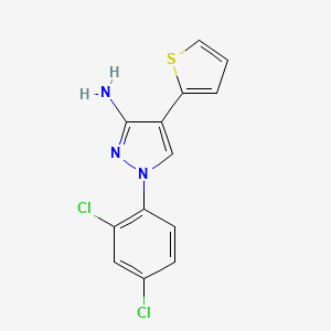 molecular formula C13H9Cl2N3S B2448285 1-(2,4-dichlorophenyl)-4-(2-thienyl)-1H-pyrazol-3-amine CAS No. 400074-66-0
