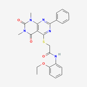 2-((6,8-dimethyl-5,7-dioxo-2-phenyl-5,6,7,8-tetrahydropyrimido[4,5-d]pyrimidin-4-yl)thio)-N-(2-ethoxyphenyl)acetamide