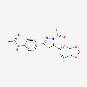 N-(4-(1-acetyl-5-(benzo[d][1,3]dioxol-5-yl)-4,5-dihydro-1H-pyrazol-3-yl)phenyl)acetamide