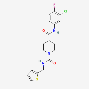 N4-(3-chloro-4-fluorophenyl)-N1-(thiophen-2-ylmethyl)piperidine-1,4-dicarboxamide