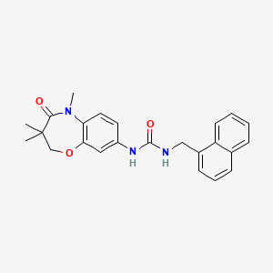 molecular formula C24H25N3O3 B2448296 1-(Naphthalen-1-ylmethyl)-3-(3,3,5-trimethyl-4-oxo-2,3,4,5-tetrahydrobenzo[b][1,4]oxazepin-8-yl)urea CAS No. 1170984-94-7