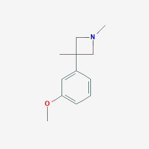 molecular formula C12H17NO B024483 AZETIDINE, 1,3-DIMETHYL-3-(m-METHOXYPHENYL)- CAS No. 19832-26-9