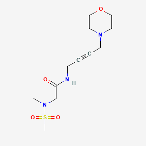 molecular formula C12H21N3O4S B2448300 2-(N-甲基甲磺胺基)-N-(4-吗啉丁-2-炔-1-基)乙酰胺 CAS No. 1396851-48-1