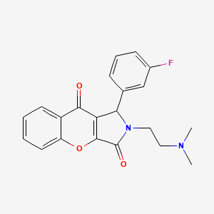 molecular formula C21H19FN2O3 B2448301 2-(2-(Dimethylamino)ethyl)-1-(3-fluorophenyl)-1,2-dihydrochromeno[2,3-c]pyrrole-3,9-dione CAS No. 842975-64-8