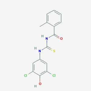 molecular formula C15H12Cl2N2O2S B244833 N-[(3,5-dichloro-4-hydroxyphenyl)carbamothioyl]-2-methylbenzamide 