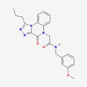 molecular formula C22H23N5O3 B2448341 N-(3-methoxybenzyl)-2-(4-oxo-1-propyl[1,2,4]triazolo[4,3-a]quinoxalin-5(4H)-yl)acetamide CAS No. 1260934-86-8