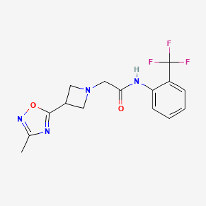 molecular formula C15H15F3N4O2 B2448346 2-(3-(3-methyl-1,2,4-oxadiazol-5-yl)azetidin-1-yl)-N-(2-(trifluoromethyl)phenyl)acetamide CAS No. 1325701-72-1