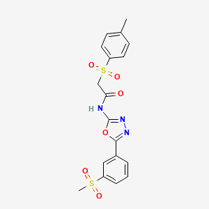 N-(5-(3-(methylsulfonyl)phenyl)-1,3,4-oxadiazol-2-yl)-2-tosylacetamide