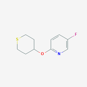 molecular formula C10H12FNOS B2448352 5-Fluoro-2-(thian-4-yloxy)pyridine CAS No. 2197829-23-3