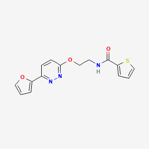 molecular formula C15H13N3O3S B2448353 N-(2-((6-(呋喃-2-基)嘧啶-3-基)氧基)乙基)噻吩-2-甲酰胺 CAS No. 920240-49-9