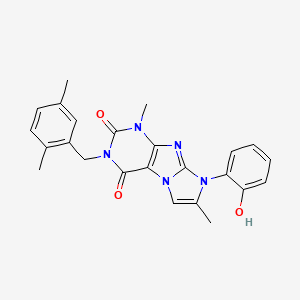molecular formula C24H23N5O3 B2448360 3-(2,5-dimethylbenzyl)-8-(2-hydroxyphenyl)-1,7-dimethyl-1H-imidazo[2,1-f]purine-2,4(3H,8H)-dione CAS No. 941924-27-2