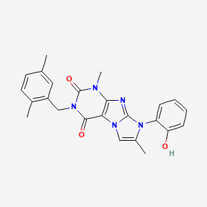 molecular formula C24H23N5O3 B2448360 3-(2,5-dimetilbencil)-8-(2-hidroxifenil)-1,7-dimetil-1H-imidazo[2,1-f]purin-2,4(3H,8H)-diona CAS No. 941924-27-2