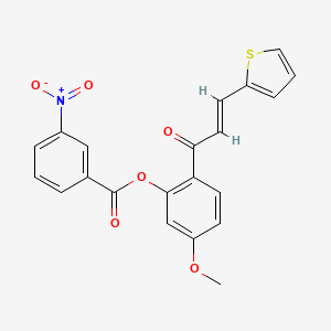 5-methoxy-2-[(2E)-3-(thiophen-2-yl)prop-2-enoyl]phenyl 3-nitrobenzoate