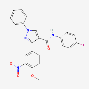 N-(4-fluorophenyl)-3-(4-methoxy-3-nitrophenyl)-1-phenyl-1H-pyrazole-4-carboxamide