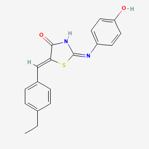 (2Z,5Z)-5-(4-ethylbenzylidene)-2-((4-hydroxyphenyl)imino)thiazolidin-4-one