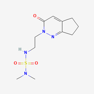 molecular formula C11H18N4O3S B2448387 2-[2-(Dimethylsulfamoylamino)ethyl]-3-oxo-6,7-dihydro-5H-cyclopenta[c]pyridazine CAS No. 2097889-48-8