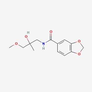 molecular formula C13H17NO5 B2448393 N-(2-hydroxy-3-methoxy-2-methylpropyl)benzo[d][1,3]dioxole-5-carboxamide CAS No. 1334369-16-2