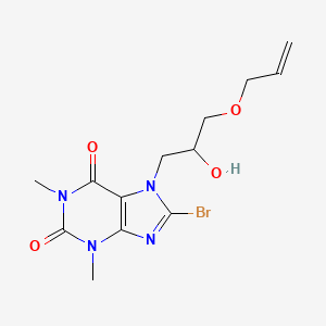 molecular formula C13H17BrN4O4 B2448395 7-(3-(allyloxy)-2-hydroxypropyl)-8-bromo-1,3-diméthyl-1H-purine-2,6(3H,7H)-dione CAS No. 899357-83-6