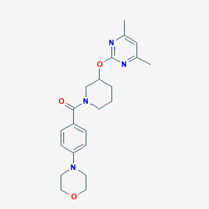 molecular formula C22H28N4O3 B2448405 (3-((4,6-二甲基嘧啶-2-基)氧代)哌啶-1-基)(4-吗啉苯基)甲苯酮 CAS No. 2097916-01-1