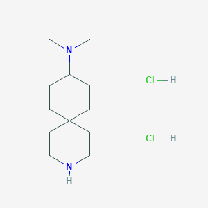 molecular formula C12H26Cl2N2 B2448408 N,N-dimethyl-3-azaspiro[5.5]undecan-9-amine dihydrochloride CAS No. 1820608-79-4