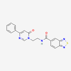 molecular formula C19H15N5O2S B2448411 N-(2-(6-氧代-4-苯基嘧啶-1(6H)-基)乙基)苯并[c][1,2,5]噻二唑-5-甲酰胺 CAS No. 1334374-24-1