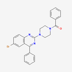 molecular formula C25H21BrN4O B2448413 (4-(6-溴-4-苯基喹唑啉-2-基)哌嗪-1-基)(苯基)甲酮 CAS No. 361468-60-2