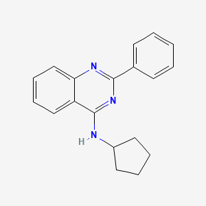 molecular formula C19H19N3 B2448414 N-cyclopentyl-2-phenylquinazolin-4-amine CAS No. 166039-20-9