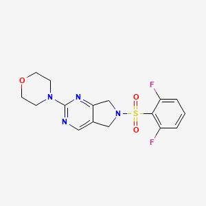 molecular formula C16H16F2N4O3S B2448416 4-(6-((2,6-二氟苯基)磺酰基)-6,7-二氢-5H-吡咯并[3,4-d]嘧啶-2-基)吗啉 CAS No. 2034371-52-1
