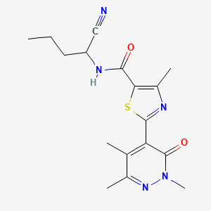 molecular formula C17H21N5O2S B2448421 N-(1-cyanobutyl)-4-methyl-2-(2,5,6-trimethyl-3-oxo-2,3-dihydropyridazin-4-yl)-1,3-thiazole-5-carboxamide CAS No. 1333524-42-7