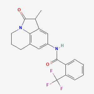 molecular formula C20H17F3N2O2 B2448427 N-(1-methyl-2-oxo-2,4,5,6-tetrahydro-1H-pyrrolo[3,2,1-ij]quinolin-8-yl)-2-(trifluoromethyl)benzamide CAS No. 898454-44-9