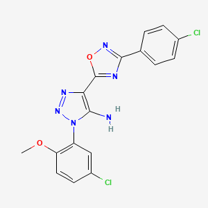 molecular formula C17H12Cl2N6O2 B2448430 1-(5-chloro-2-methoxyphenyl)-4-[3-(4-chlorophenyl)-1,2,4-oxadiazol-5-yl]-1H-1,2,3-triazol-5-amine CAS No. 892778-03-9