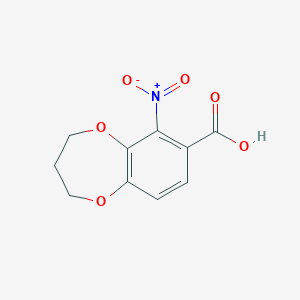 molecular formula C10H9NO6 B2448436 6-硝基-3,4-二氢-2H-1,5-苯并二氧杂戊-7-羧酸 CAS No. 2094351-82-1