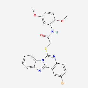 molecular formula C24H19BrN4O3S B2448442 2-(2-bromobenzimidazolo[1,2-c]quinazolin-6-yl)sulfanyl-N-(2,5-dimethoxyphenyl)acetamide CAS No. 422290-01-5