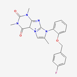 molecular formula C23H20FN5O3 B2448445 8-{2-[(4-fluorophenyl)methoxy]phenyl}-1,3,7-trimethyl-1H,2H,3H,4H,8H-imidazo[1,2-g]purine-2,4-dione CAS No. 887671-61-6