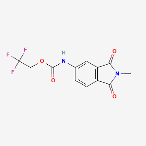 molecular formula C12H9F3N2O4 B2448447 2,2,2-trifluoroethyl N-(2-methyl-1,3-dioxo-2,3-dihydro-1H-isoindol-5-yl)carbamate CAS No. 1087788-74-6