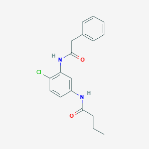 molecular formula C18H19ClN2O2 B244845 N-{4-chloro-3-[(phenylacetyl)amino]phenyl}butanamide 