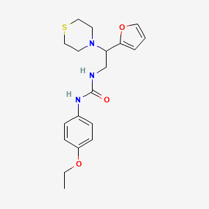 molecular formula C19H25N3O3S B2448451 1-(4-乙氧苯基)-3-(2-(呋喃-2-基)-2-噻吩并吗啉乙基)脲 CAS No. 2034567-67-2