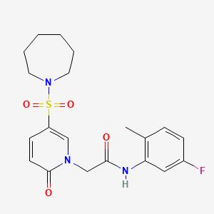 2-[5-(azepane-1-sulfonyl)-2-oxo-1,2-dihydropyridin-1-yl]-N-(5-fluoro-2-methylphenyl)acetamide