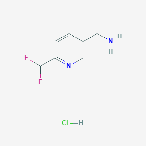molecular formula C7H9ClF2N2 B2448461 [6-(Difluoromethyl)pyridin-3-yl]methanamine;hydrochloride CAS No. 2413903-78-1