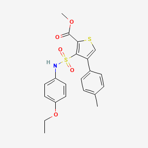 molecular formula C21H21NO5S2 B2448462 Methyl 3-[(4-ethoxyphenyl)sulfamoyl]-4-(4-methylphenyl)thiophene-2-carboxylate CAS No. 941935-59-7