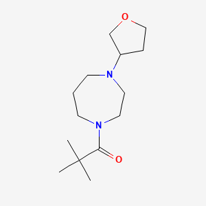molecular formula C14H26N2O2 B2448466 2,2-Dimethyl-1-(4-(tetrahydrofuran-3-yl)-1,4-diazepan-1-yl)propan-1-one CAS No. 2320380-59-2