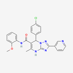 molecular formula C25H21ClN6O2 B2448472 7-(4-氯苯基)-N-(2-甲氧基苯基)-5-甲基-2-(吡啶-3-基)-4,7-二氢-[1,2,4]三唑并[1,5-a]嘧啶-6-甲酰胺 CAS No. 540504-45-8